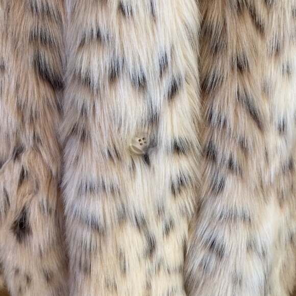 ASOS Faux Fur Coat in Cream and Brown - Picture 3 of 14
